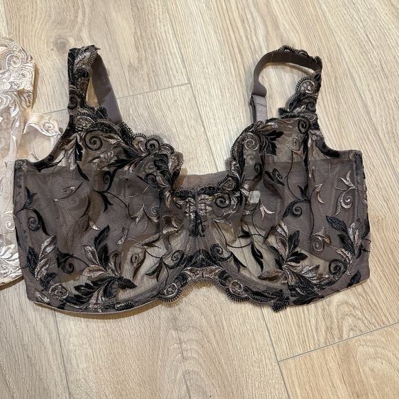 Set Of 2 Soma Sensuous Lace Unlined Bra Balconette 38G Underwire Black Lace Sexy - Picture 2 of 9